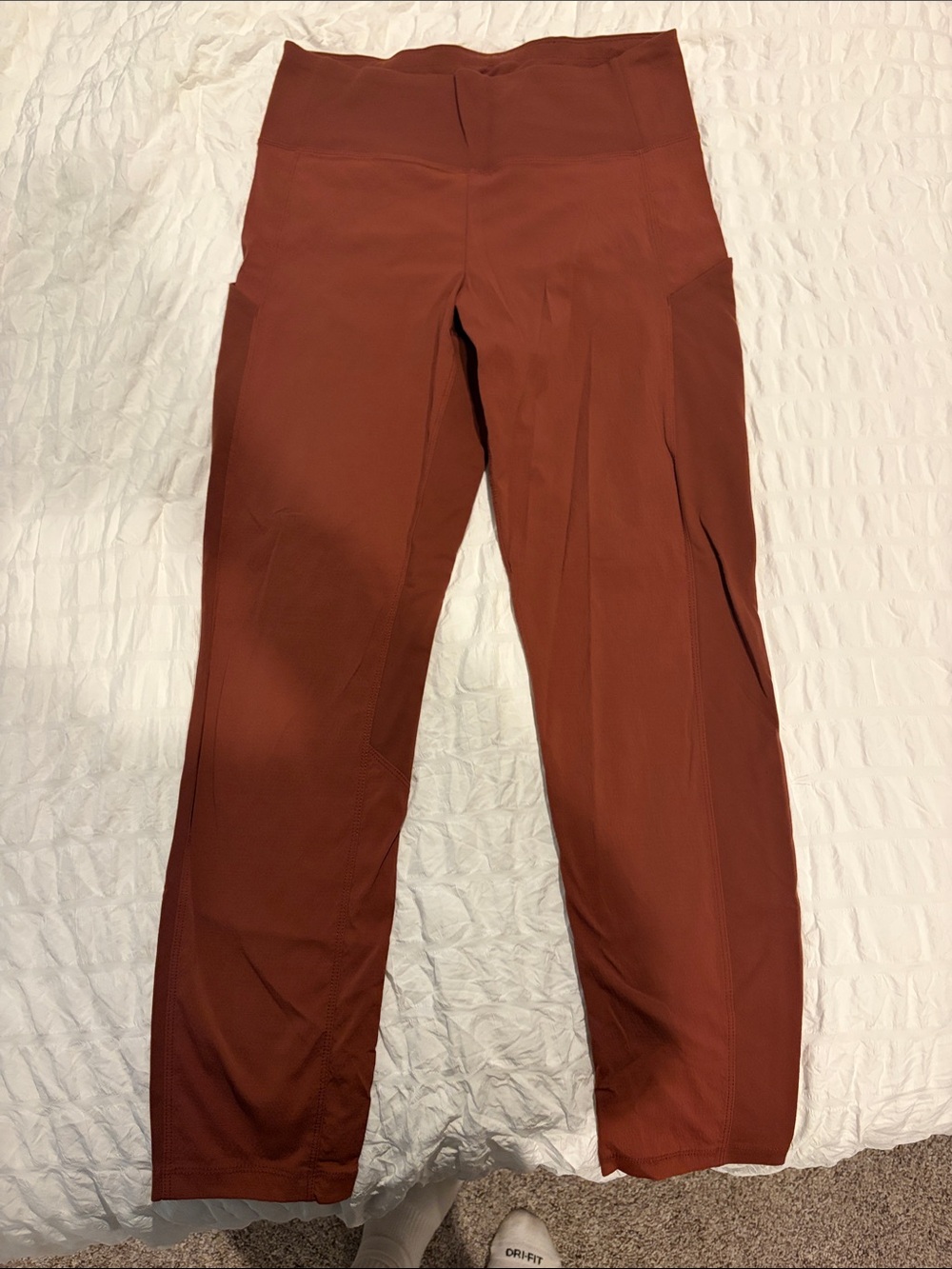 Athleta Rust High-Rise Wind Pants/Leggings  with Side Pockets